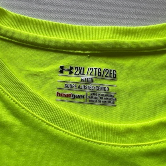 EUC Under Armour‎ Shirt Mens 2XL Heat Gear High Visibility Short Sleeve 🔥(Q) - Picture 3 of 6